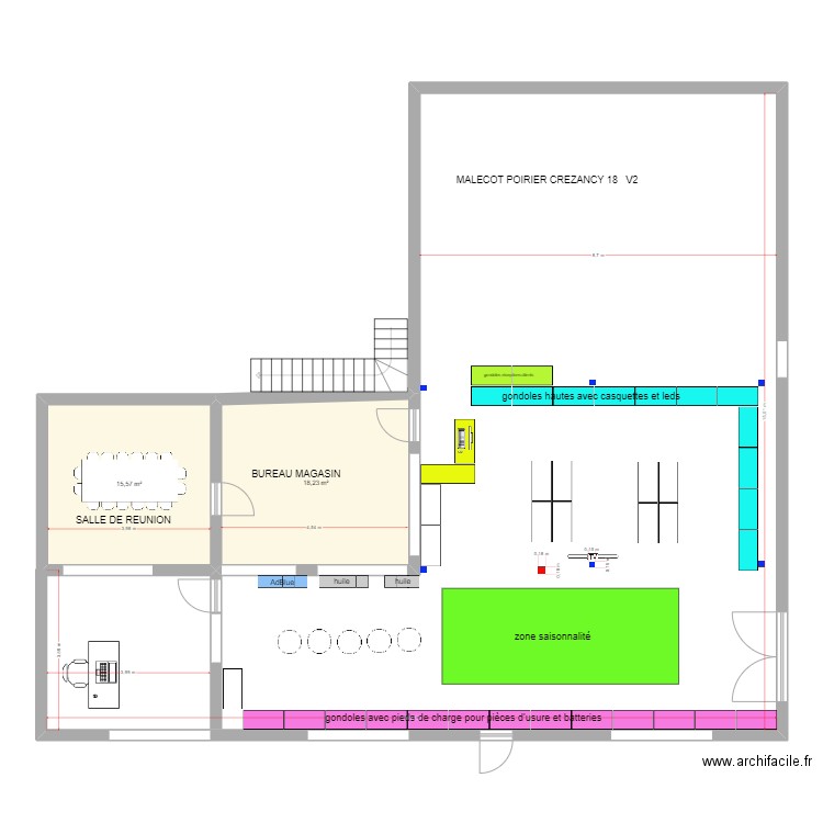 MALECOT POIRIER CREZANCY 18  V2. Plan de 2 pièces et 34 m2