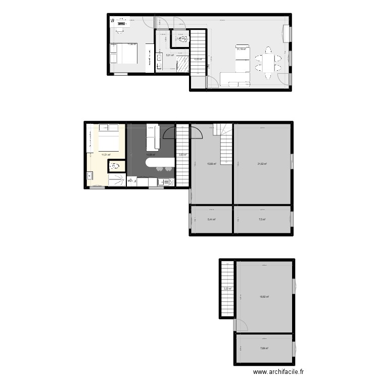 SCI HONEIRA AFTER. Plan de 15 pièces et 164 m2