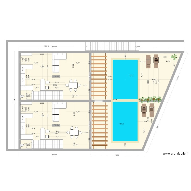 villa 3 Kallista. Plan de 18 pièces et 596 m2