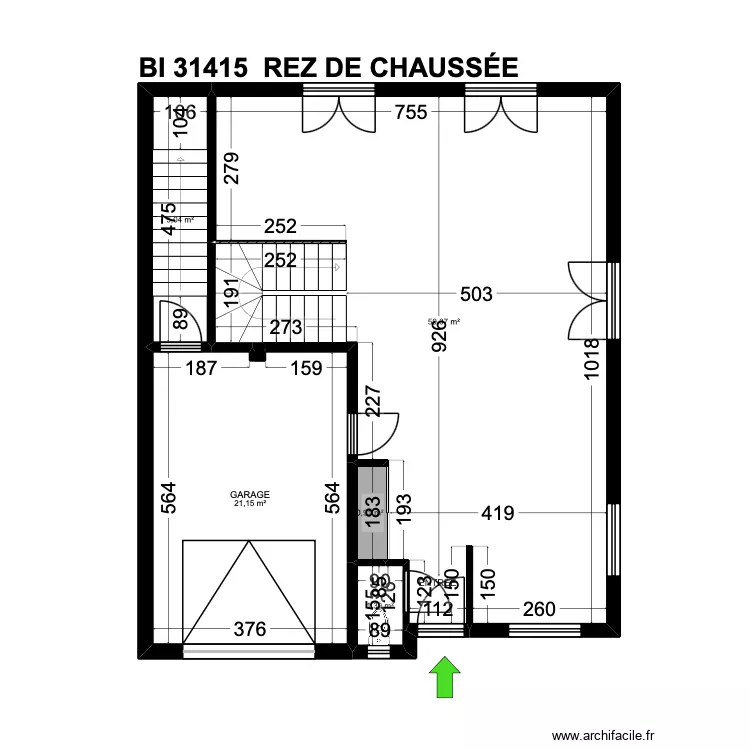 BI 31415. Plan de 18  et 244 m²