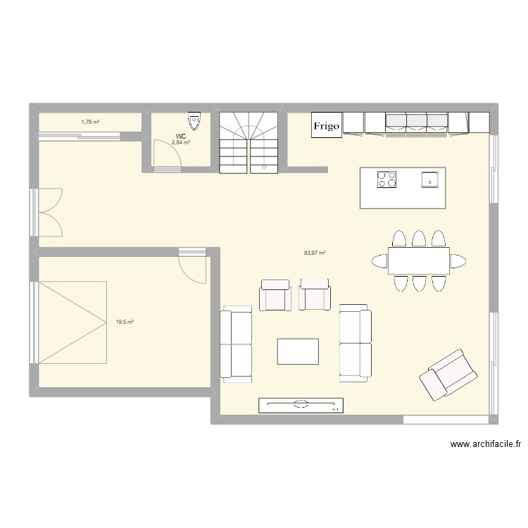 RDV niveau 1 Projet Volkrange 2. Plan de 4 pièces et 108 m2