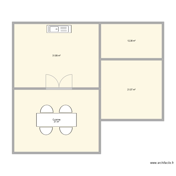 maison. Plan de 4 pièces et 96 m2