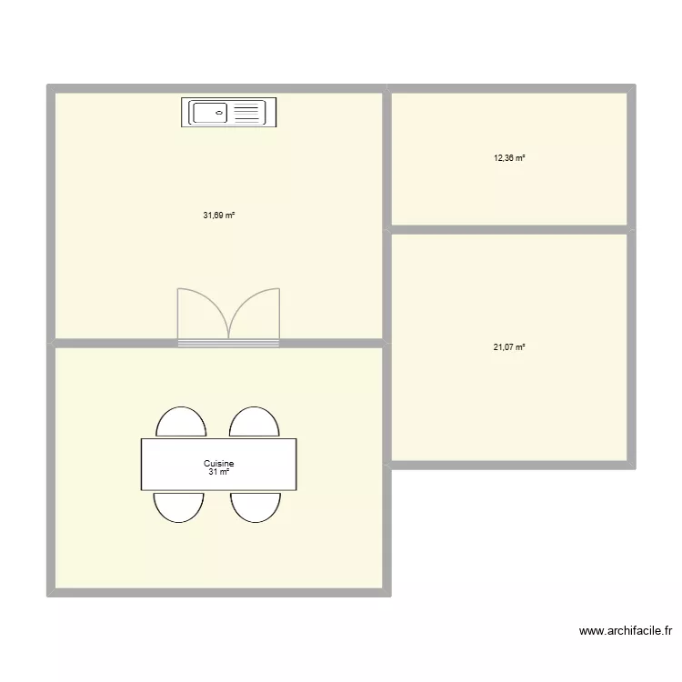 maison. Plan de 4 pièces et 96 m²