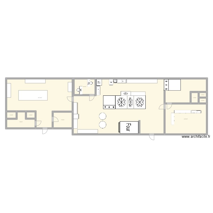 boulange. Plan de 11 pièces et 266 m2