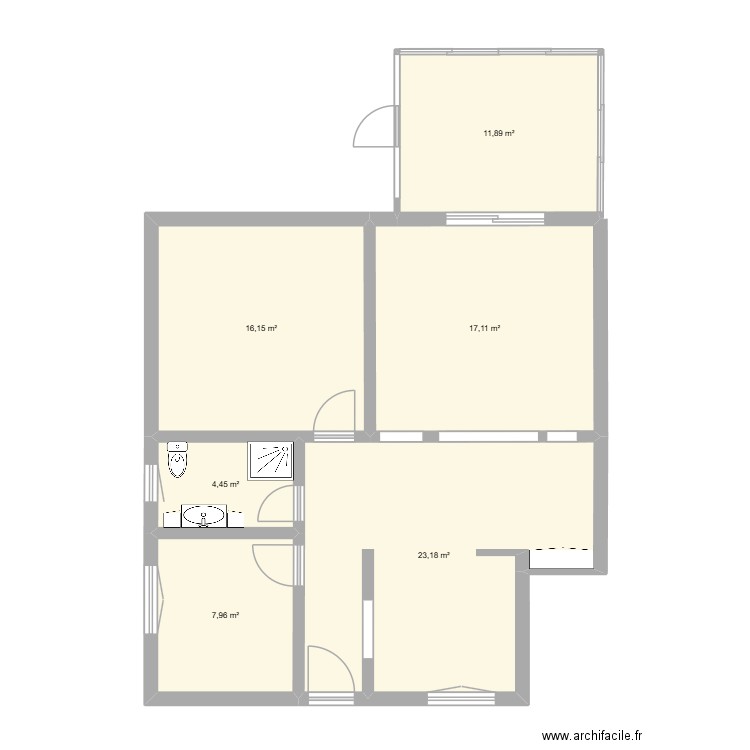 Maison Bernard. Plan de 6 pièces et 81 m2