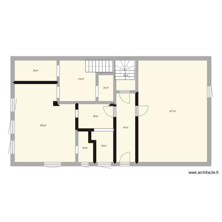 D&Eacute;OM sous-sol. Plan de 12 Pièces et 113 m²