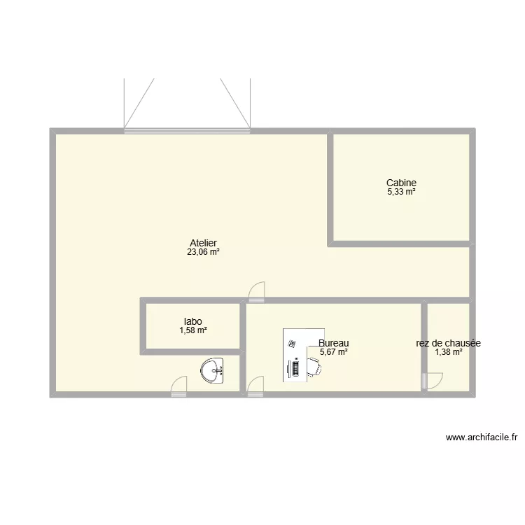 1 &egrave;re &eacute;tage. Plan de 