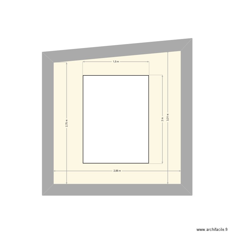 Dérochage. Plan de 1 pièce et 8 m2