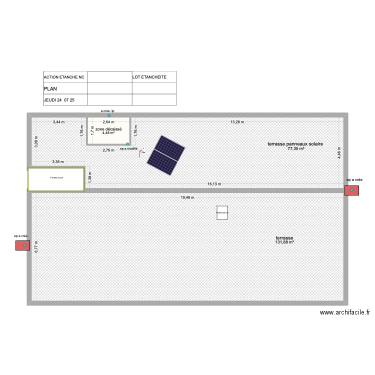 SAGNOLE  KOUTIO SECAL. Plan de 3 pièces et 214 m2