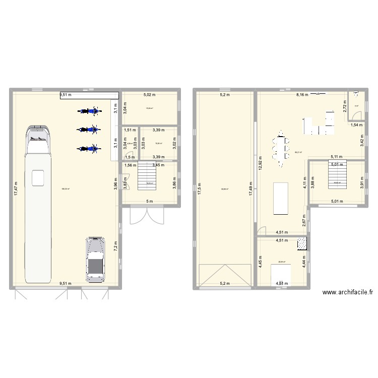 bâtîment Hugo. Plan de 10 pièces et 436 m2