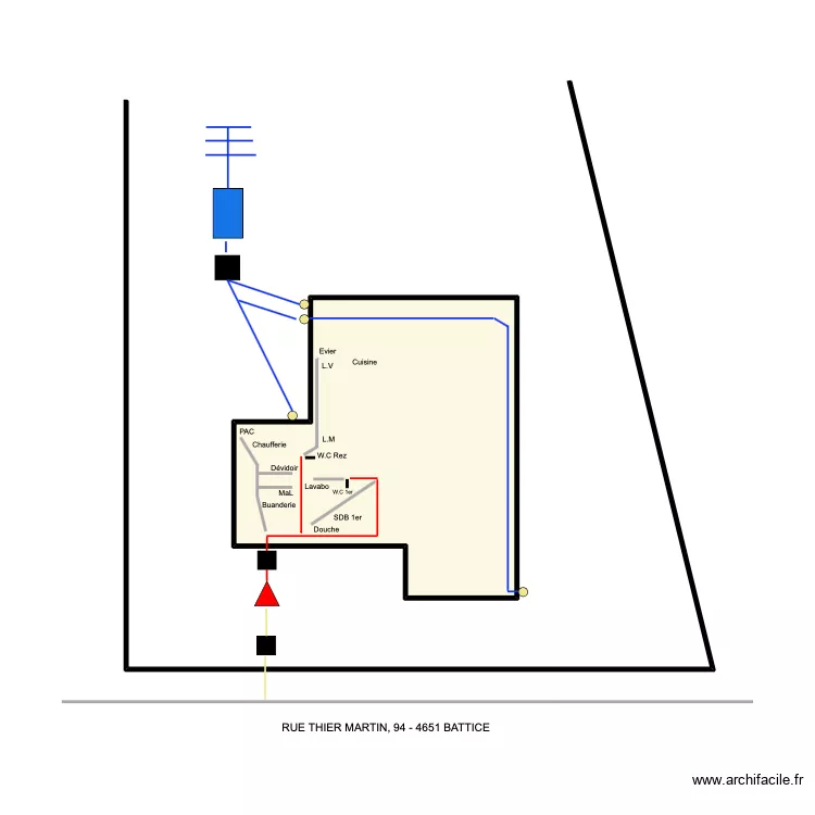 hier martin battice. Plan de 1 pièce et 17 m²