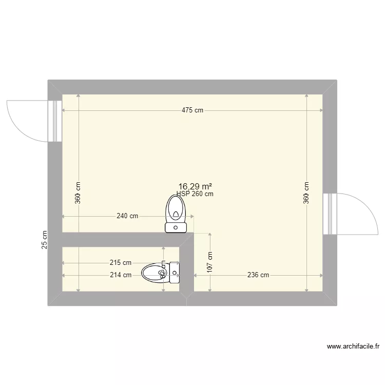 SdB. Plan de 1 et 16 m² SdB. Plan de 1 et 16 m²