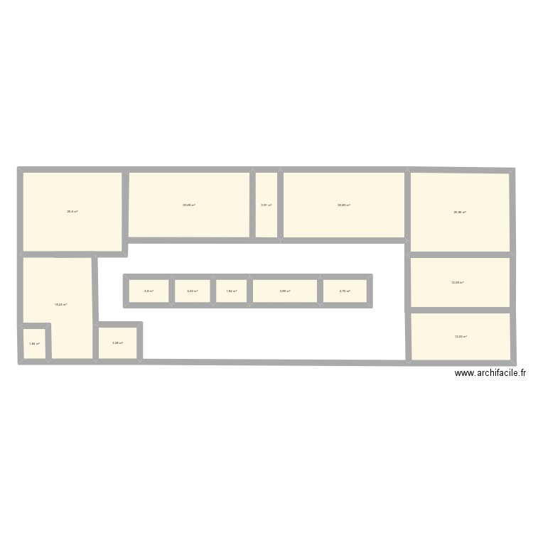 masselin. Plan de 15 pièces et 145 m2
