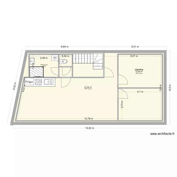nozay t3 maj. Plan de 5 Pièces et 68 m² nozay t3 maj. Plan de 5 Pièces et 68 m²