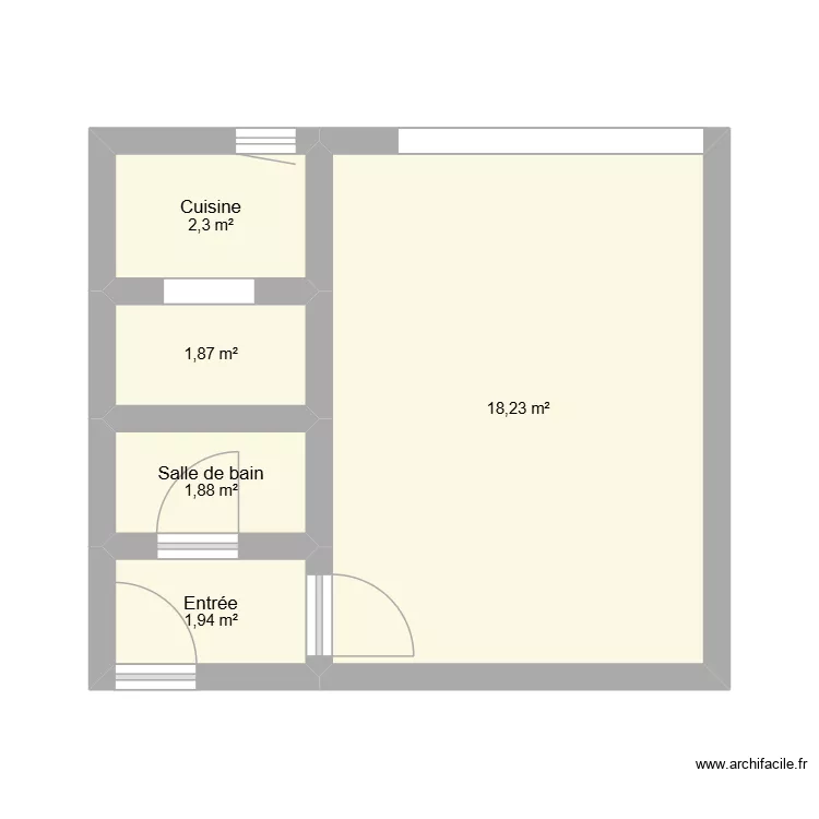 Studio Maman. Plan de 5  et 26 m²