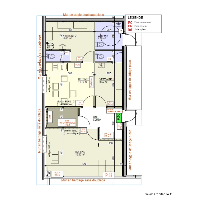 PLAN ELECT LOCAUX S. Plan de 0 pièce et 0 m2