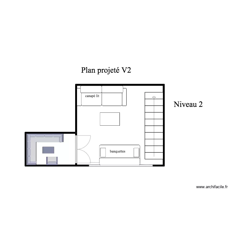 Appartement 3 N&icirc;mes - Niveau 2 V2. Plan de 