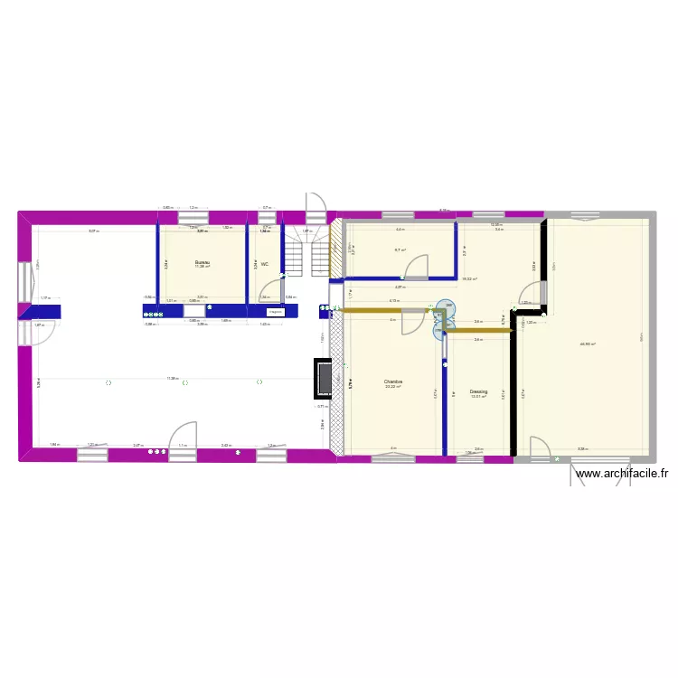 maison. Plan de 7  et 128 m²