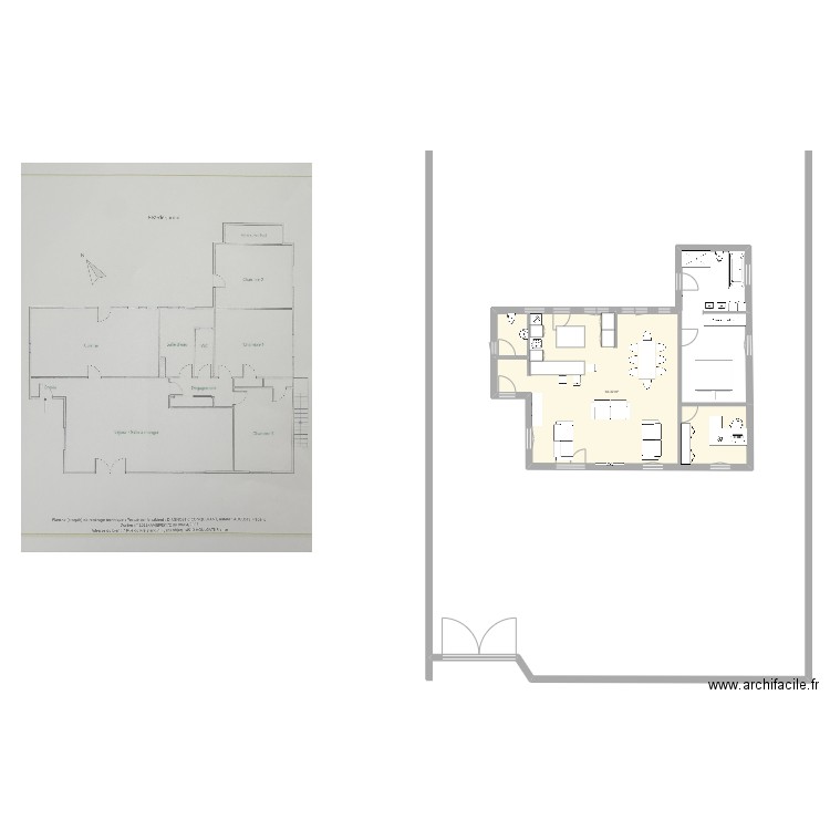 La vallee verte. Plan de 1 pièce et 64 m2