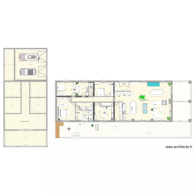Villa Tarzan 56 Test. Plan de 73  et 1326 m²