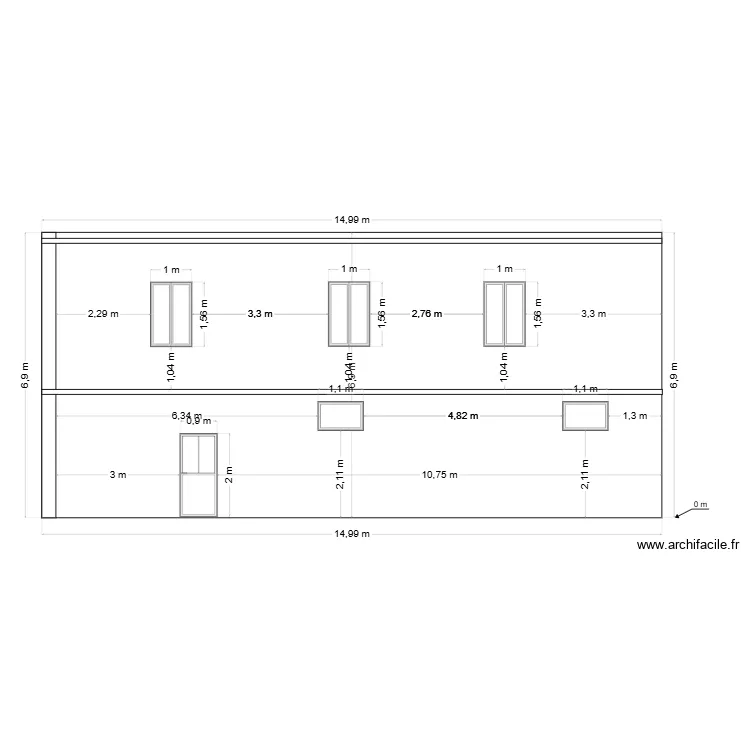 FACADE EST après travaux. Plan de FACADE EST après travaux. Plan de