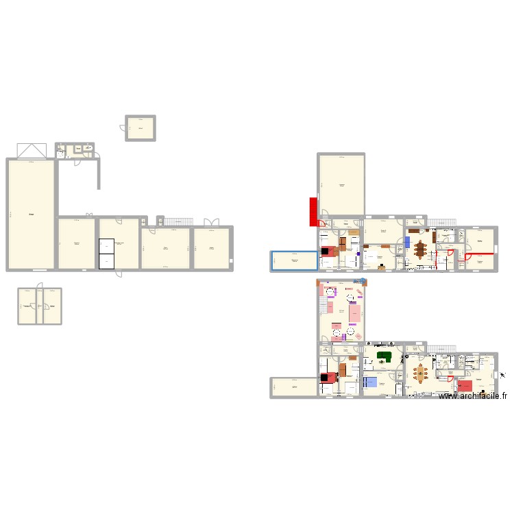 Le 750 - Plan aménagement 3. Plan de 53 pièces et 712 m2
