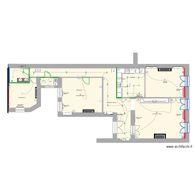 PLat_projet-elec-03. Plan de 8 pièces et 134 m2