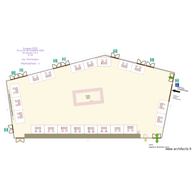 Congrès CFDT 02 au 04 Déc  2025  espace champagne prop 4. Plan de 1 pièce et 584 m2