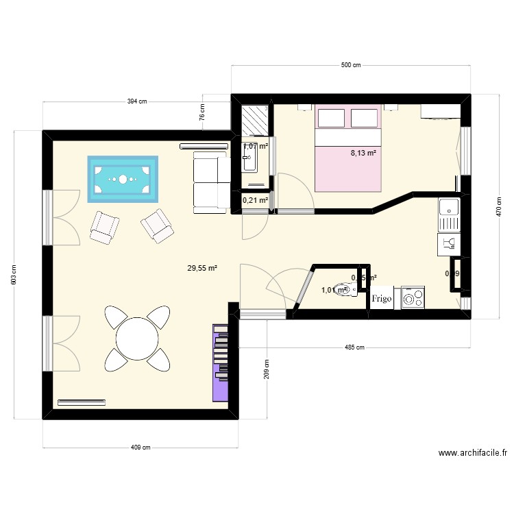 Plan TD maison. Plan de 7 pièces et 40 m2