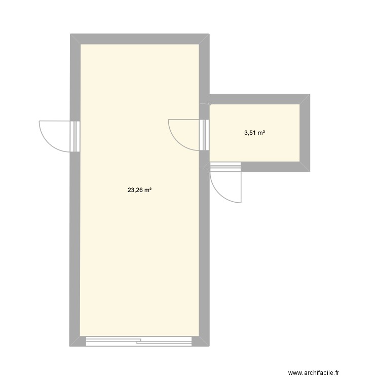 APPARTEMENT BELAID. Plan de 2 pièces et 27 m2