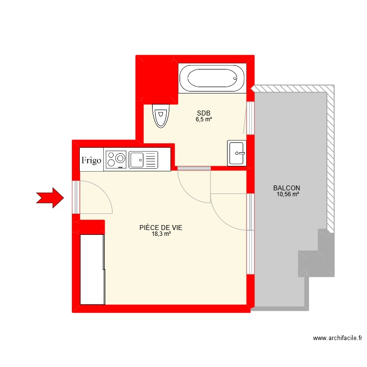 BI27008 -. Plan de 6 pièces et 36 m2