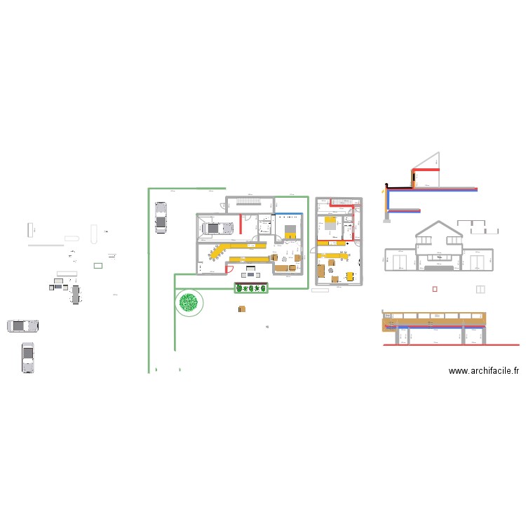 finition. Plan de 24 pièces et 224 m2