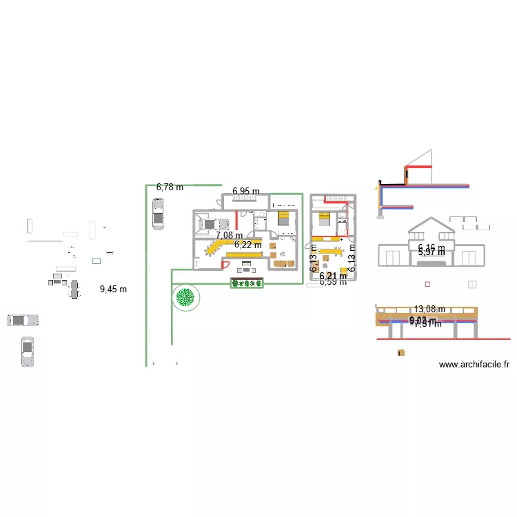 finition. Plan de 24  et 224 m²