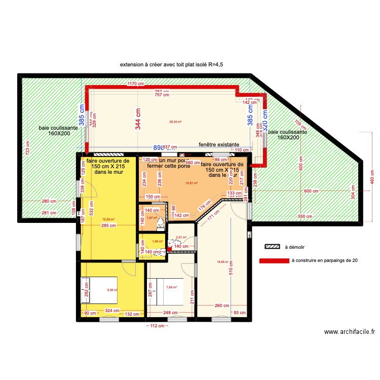 1er étage gîtes pour maçon . Plan de 10 pièces et 149 m2