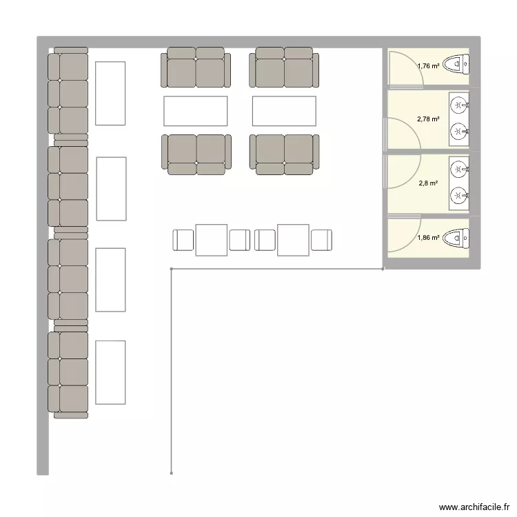 Duo Bar 1er étage. Plan de 4 et 9 m² Duo Bar 1er étage. Plan de 4 et 9 m²
