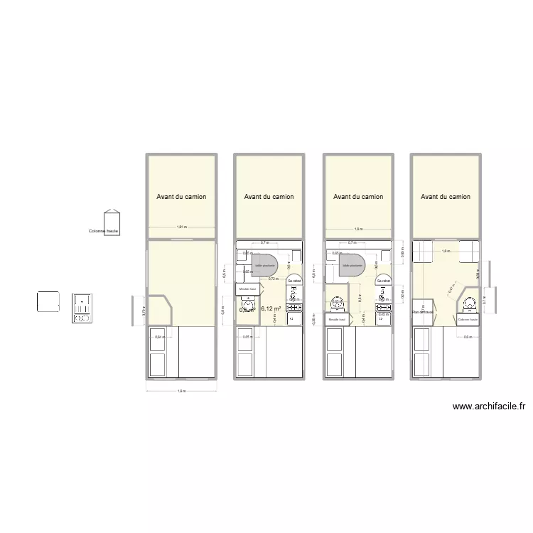 van. Plan de 11  et 43 m²