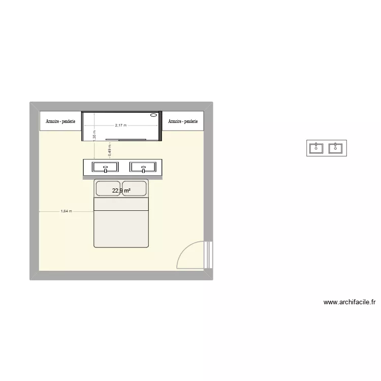 SDB PARENTAL. Plan de 1 et 23 m² SDB PARENTAL. Plan de 1 et 23 m²