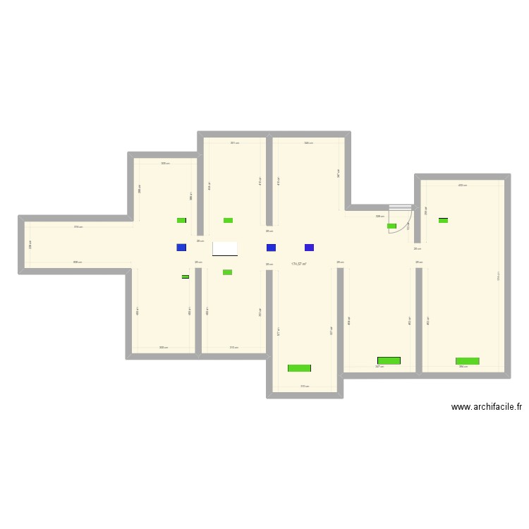 maison-combles. Plan de 1 pièce et 175 m2