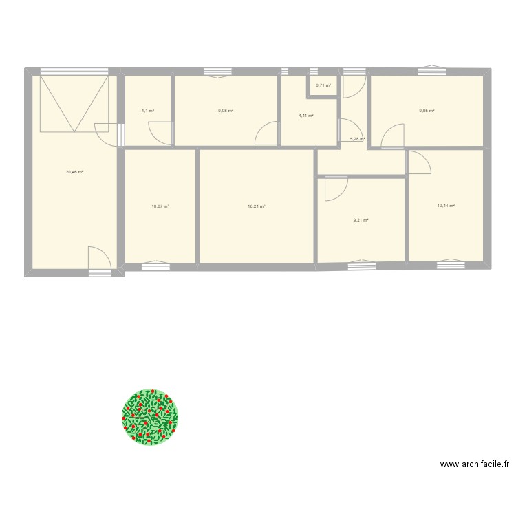 Maison Lyon. Plan de 11 pièces et 100 m2