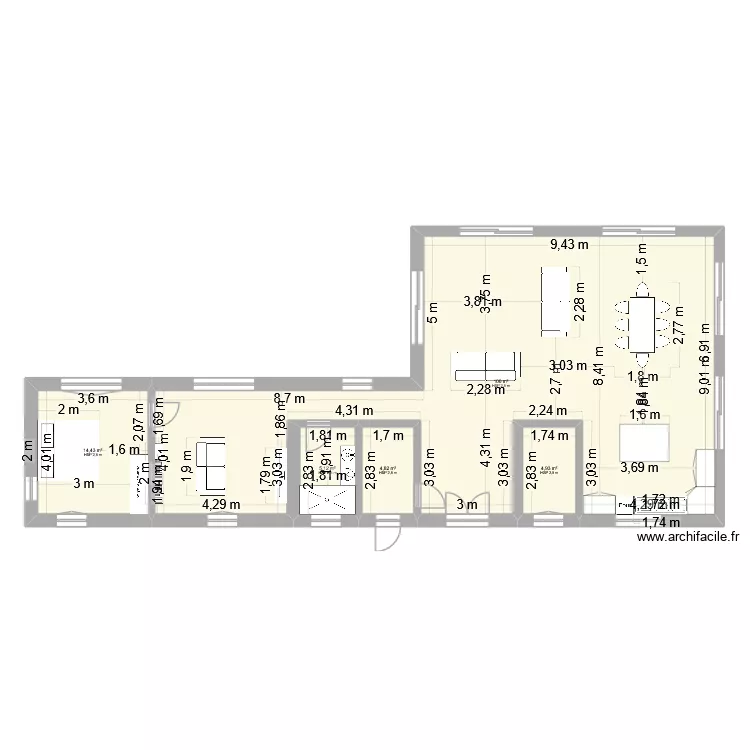 Gajac plan 1. Plan de 5 et 129 m² Gajac plan 1. Plan de 5 et 129 m²