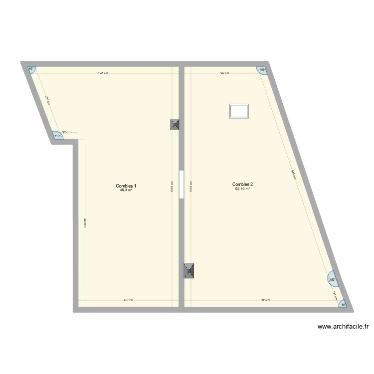 Azzoug - Combles. Plan de 
