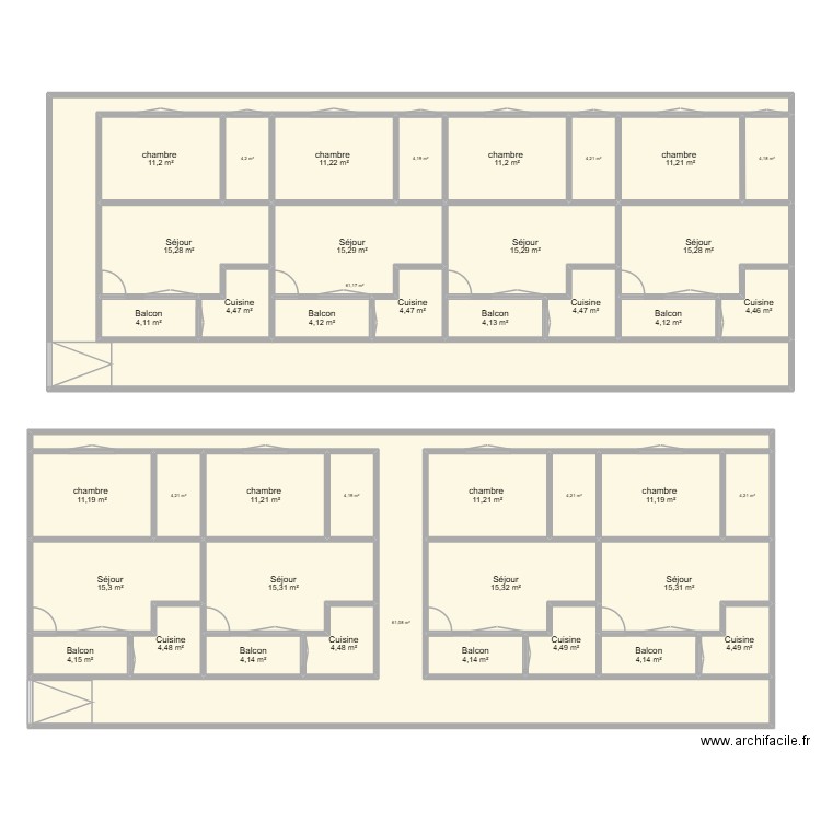 MPAKA 120 BBP0. Plan de 42 pièces et 437 m2