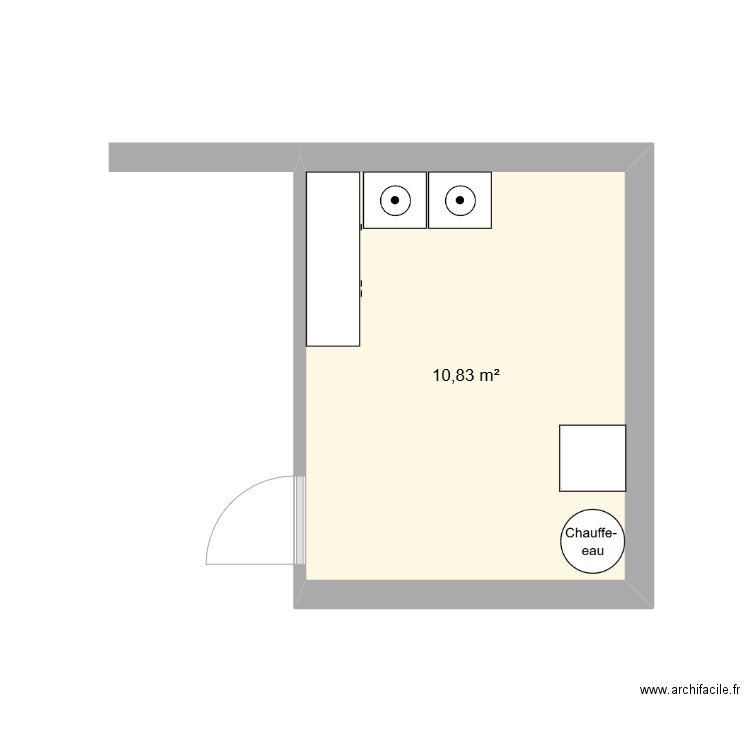 sous/sol. Plan de 1 pièce et 11 m2