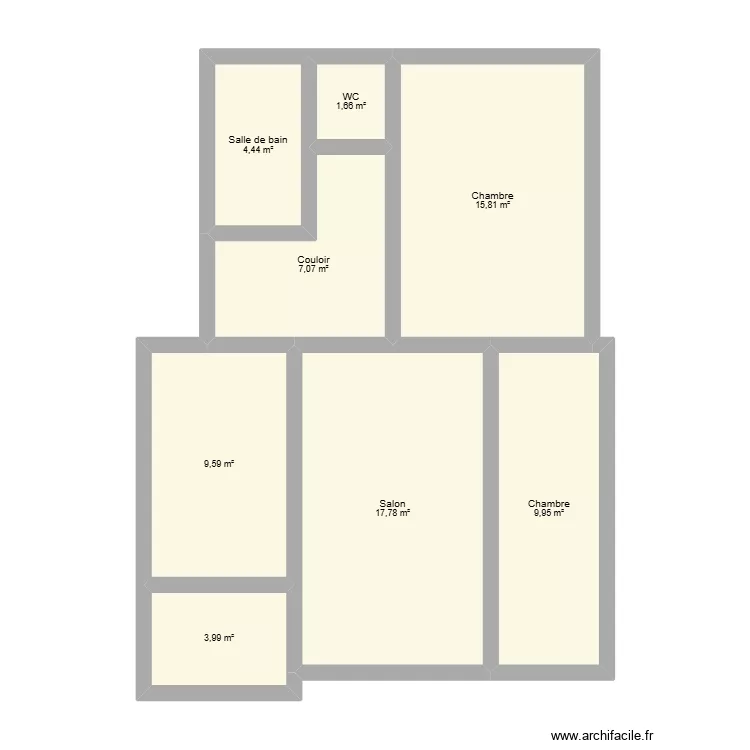 D&uuml;lfer. Plan de 8 pièces et 70 m²