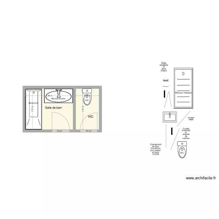 ORLIAC SDB existant. Plan de 