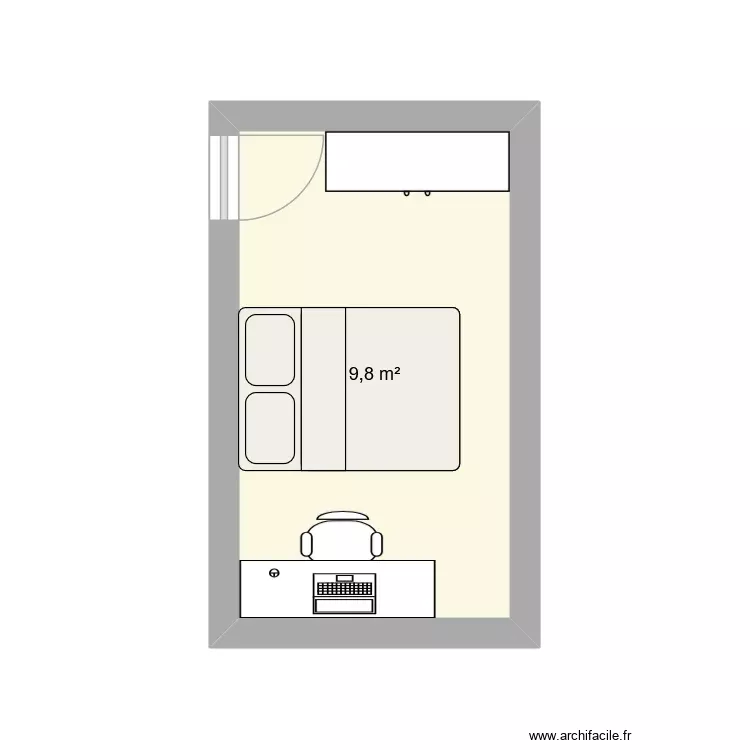 chambre rte vertou. Plan de 1 Pièce et 10 m² chambre rte vertou. Plan de 1 Pièce et 10 m²
