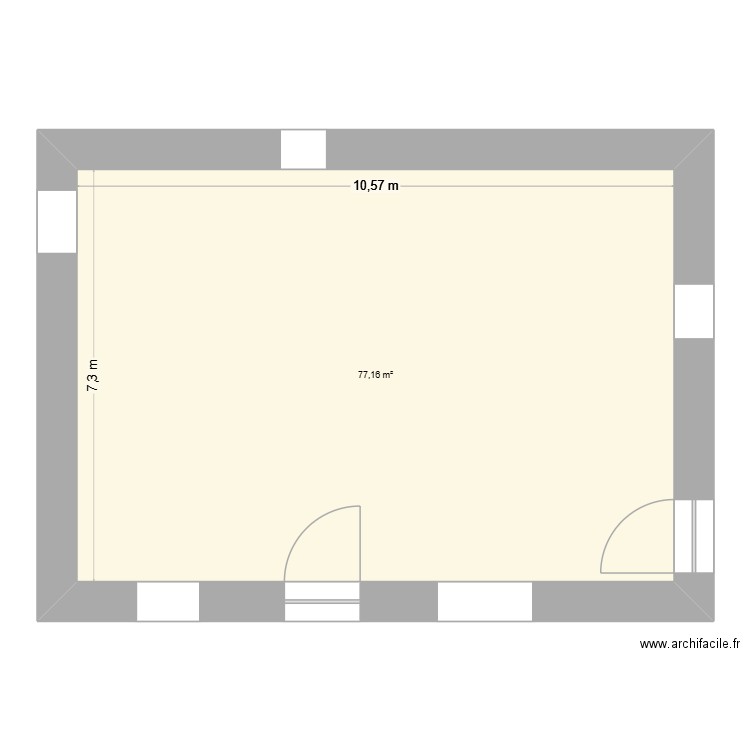 maison. Plan de 1 pièce et 77 m2