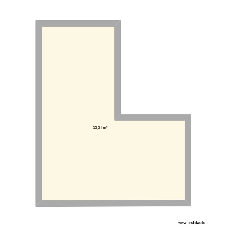 TERRASSE. Plan de 1 pièce et 33 m2