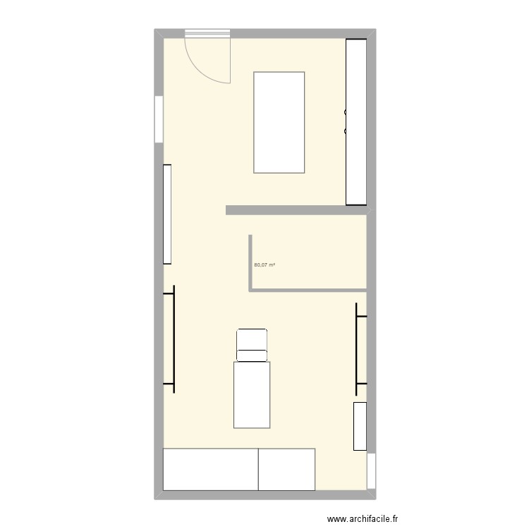 final. Plan de 1 pièce et 80 m2