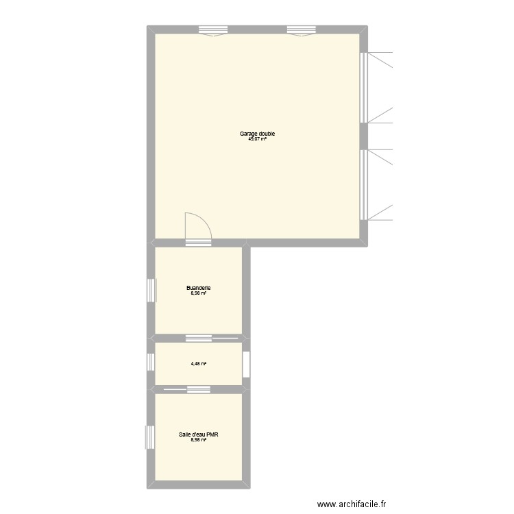 Plan. Plan de 4 pièces et 72 m2